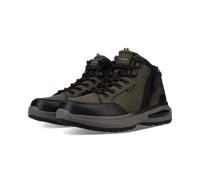 Schnürboots BUGATTI, Herren, Gr. 43, grün (dunkelgrün, schwarz), Lederimitat, Schuhe Schnürboots, Freizeitschuh, Sneaker mit Kontrastbesätzen (42948841-43) dunkelgrün, schwarz