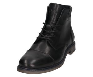 Schnürboots BUGATTI, Herren, Gr. 43, schwarz, Leder, Basic, Schuhe Schnürboots, Stiefel, Schnürstiefelette, Business-Boots mit Reißverschluss (96347025-43) schwarz