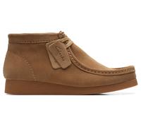 Schnürboots CLARKS "Wallabee", Herren, Gr. 42, beige (sandfarben), Veloursleder, Schuhe Schnürboots, Desert Boots, High Top Sneaker mit Wechselfußbett (59765650-42) sandfarben