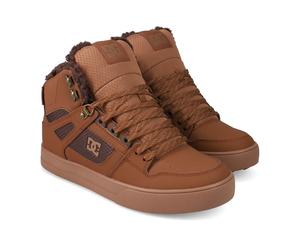 Schnürboots DC SHOES "PURE HI TOP WC WNT", Damen, Gr. 43, braun (braun, braun, tan), Leder, Synthetik, Schuhe Schnürboots, Winterschuhe, Winterboots, Schnürstiefel, Winterstiefel (49299635-43) braun,