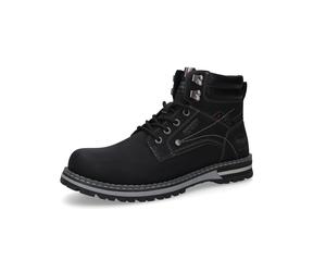 Schnürboots DOCKERS BY GERLI, Herren, Gr. 42, schwarz, Lederimitat, Schuhe Schnürboots, Winterboots, Workerboots mit Profilsohle (12543352-42) schwarz