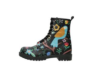 Schnürboots DOGO "Black Longe Boots Schnürstiefel Cat Lovers Damen Stiefeletten", Damen, Gr. 38, Normalschaft, schwarz (schwarz, blau), Lederimitat, Schuhe Schnürboots, Handgefertigt (35199621-38) sch