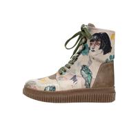 Schnürboots DOGO "Future Boots Damen Future Boots Damen Boots / Female", Damen, Gr. 37, Normalschaft, braun (braun, beige), Lederimitat, Schuhe Schnürboots, Handgefertigt (64840313-37) braun, beige