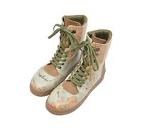 Schnürboots DOGO "Future Boots Damen Future Boots Damen Boots / Female", Damen, Gr. 38, Normalschaft, blau (braun, blau), Lederimitat, Schuhe Schnürboots, Handgefertigt (40090310-38) braun, blau