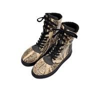 Schnürboots DOGO "Future High Top Boots Deathly Hallows Harry Potter Damen", Damen, Gr. 38, Normalschaft, beige (natur), Lederimitat, Schuhe Schnürboots, Handgefertigt (74097815-38) natur