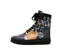 Schnürboots DOGO "Future High Top Boots Les Peintres Damen Stiefeletten", Damen, Gr. 39, Normalschaft, blau, Lederimitat, Schuhe Schnürboots, Handgefertigt (81983317-39) blau