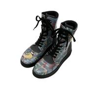 Schnürboots DOGO "Future High Top Boots Show Me Some Loving Damen Stiefeletten", Damen, Gr. 36, Normalschaft, blau, Lederimitat, Schuhe Schnürboots, Handgefertigt (97673010-36) blau