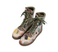 Schnürboots DOGO "Future High Top Boots Sonnet From Life Damen Stiefeletten", Damen, Gr. 37, Normalschaft, bunt (natur), Lederimitat, Schuhe Schnürboots, Handgefertigt (16310849-37) natur