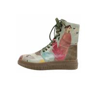 Schnürboots DOGO "Future High Top Boots State Of Bliss Damen Stiefeletten", Damen, Gr. 38, Normalschaft, blau (braun, blau), Lederimitat, Schuhe Schnürboots, Handgefertigt (50450623-38) braun, blau