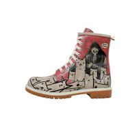 Schnürboots DOGO "Long Boots Schnürstiefel Bad Cats Mad Cats Damen Stiefeletten", Damen, Gr. 39, Normalschaft, rot, Lederimitat, Schuhe Schnürboots, Handgefertigt (40697261-39) rot