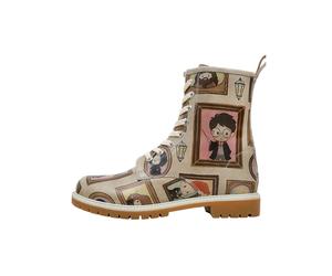 Schnürboots DOGO "Long Boots Schnürstiefel Frames-Of-Hogwarts Damen Stiefeletten", Damen, Gr. 40, Normalschaft, beige, Lederimitat, Schuhe Schnürboots, Handgefertigt (92209857-40) beige