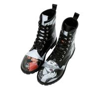 Schnürboots DOGO "Long Boots Schnürstiefel Go Back To Being Yourself Black Damen", Damen, Gr. 40, Normalschaft, schwarz, Lederimitat, Schuhe Schnürboots, Handgefertigt (21092029-40) schwarz