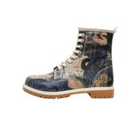 Schnürboots DOGO "Long Boots Schnürstiefel Les Peintres Damen Stiefeletten, Longe", Damen, Gr. 36, Normalschaft, beige (natur), Lederimitat, Schuhe Schnürboots, Handgefertigt (32330319-36) natur