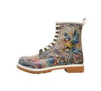 Schnürboots DOGO "Long Boots Schnürstiefel Mosaical Damen Stiefeletten, Longe", Damen, Gr. 36, Normalschaft, bunt (mehrfarbig), Lederimitat, Schuhe Schnürboots, Handgefertigt (17794546-36) mehrfarbig