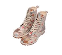 Schnürboots DOGO "Long Boots Schnürstiefel Squirrel Damen Stiefeletten, Longe", Damen, Gr. 39, Normalschaft, bunt (natur), Lederimitat, Schuhe Workerboots Schnürboots, Handgefertigt (49212130-39) natu