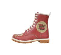 Schnürboots DOGO "Long Boots Schnürstiefel Tom & Jerry Wb Damen Stiefeletten", Damen, Gr. 38, Normalschaft, rot, Lederimitat, Schuhe Schnürboots, Handgefertigt (55247004-38) rot