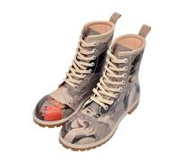 Schnürboots DOGO "Longe Boots Schnürstiefel It Wasn't Me Damen Stiefeletten", Damen, Gr. 38, Normalschaft, grau (grau, schwarz), Lederimitat, Schuhe Schnürboots, Handgefertigt (46784745-38) grau, schw