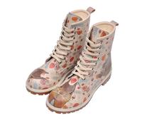 Schnürboots DOGO "Longe Boots Schnürstiefel It Wasn't Me Damen Stiefeletten", Damen, Gr. 39, Normalschaft, braun (beige, braun), Lederimitat, Schuhe Schnürboots, Handgefertigt (15731337-39) beige, bra