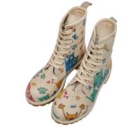 Schnürboots DOGO "Longe Boots Schnürstiefel It Wasn't Me Damen Stiefeletten", Damen, Gr. 40, Normalschaft, grün (beige, grün), Lederimitat, Schuhe Schnürboots, Handgefertigt (57097056-40) beige, grün