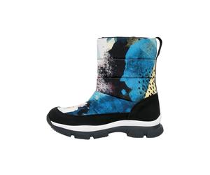 Schnürboots DOGO "Nortia Winterboot / Snowboot Damen Stiefeletten", Damen, Gr. 40, Normalschaft, blau, gelb, Polyurethan, Schuhe Schnürboots, Handgefertigt (47488204-40) blau, gelb