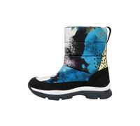 Schnürboots DOGO "Nortia Winterboot / Snowboot Damen Stiefeletten", Damen, Gr. 40, Normalschaft, bunt (blau, gelb), Polyurethan, Schuhe Schnürboots, Handgefertigt (47488204-40) blau, gelb