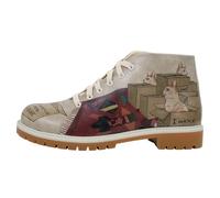 Schnürboots DOGO "Shortcut Boots Hedge-Hug Damen Stiefeletten, Shortcut Boots", Damen, Gr. 39, Normalschaft, grau, Lederimitat, Schuhe Schnürboots, Handgefertigt (52933158-39) grau