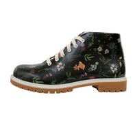 Schnürboots DOGO "Shortcut Boots Hedge-Hug Damen Stiefeletten, Shortcut Boots", Damen, Gr. 40, Normalschaft, schwarz, Lederimitat, Schuhe Schnürboots, Handgefertigt (23581611-40) schwarz