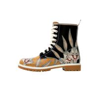 Schnürboots DOGO "Wb Longe Boots Schnürstiefel Looney Tunes Ski Club Damen", Damen, Gr. 38, Normalschaft, gelb, Lederimitat, Schuhe Schnürboots, Handgefertigt (58288768-38) gelb