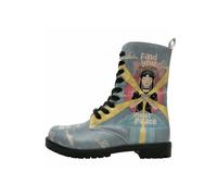 Schnürboots DOGO "Zipsy High-Top Boots Find Your Inner Peace Damen Stiefeletten", Damen, Gr. 40, Normalschaft, blau, Lederimitat, Schuhe Schnürboots, Handgefertigt (85051730-40) blau