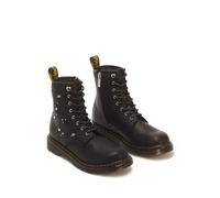 Schnürboots DR. MARTENS "1460 Hs Y Black Wyoming", Mädchen, Gr. 37, schwarz, Leder, Schuhe Schnürboots, Schnürstiefelette mit logobedruckter Anziehlasche (21829850-37) schwarz