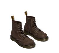 Schnürboots DR. MARTENS "1460 Kinder SOFTY T", Mädchen, Gr. 37, braun, Leder, Schuhe Schnürboots, Kinderstiefel, Freizeitschuh mit Reißverschluss und Anziehlasche (54926242-37) braun