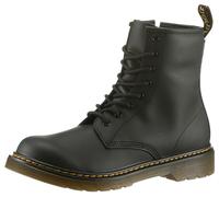 Schnürboots DR. MARTENS "1460 Kinder SOFTY T", Mädchen, Gr. 38,5, schwarz (schwarz softy), Leder, Schuhe Schnürboots, Kinderstiefel, Freizeitschuh mit Reißverschluss und Anziehlasche (93462258-38,5) s