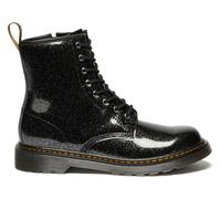 Schnürboots DR. MARTENS "1460 Kinder SOFTY T", Mädchen, Gr. 38, silber (schwarz, silber), Leder, metallic, Schuhe Schnürboots, Kinderstiefel, Freizeitschuh mit Reißverschluss und Anziehlasche (5865312