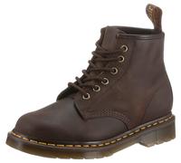 Schnürboots DR. MARTENS "6 Eye Boot 101 CRAZY HORSE", Damen, Gr. 44, braun (dunkelbraun), Leder, Schuhe Schnürboots, Boots, Stiefel mit gepolsterter Sohle (46375212-44) dunkelbraun