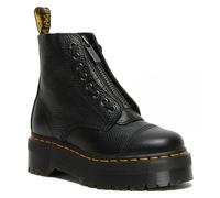 Schnürboots DR. MARTENS "Sinclair Gemilltes Nappaleder Plateaustiefel", Damen, Gr. 37, schwarz, Leder, Schuhe Schnürboots, Plateauboots, Chunky Boot mit Front-Reißverschluss, Topseller (70945540-37) s