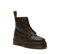 Schnürboots DR. MARTENS "Sinclair Orleans Leder Plateaustiefel", Damen, Gr. 37, braun, Leder, Schuhe Schnürboots, Schlupfboots mit Vorder-Reißverschluss, Zierschnürung, Plateausohle (57485403-37) brau