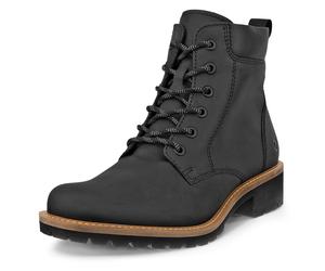 Schnürboots ECCO "ELAINA", Damen, Gr. 37, schwarz, Nubukleder, Schuhe Schnürboots, Schnürstiefelette, Boots mit Profilsohle (34356609-37) schwarz