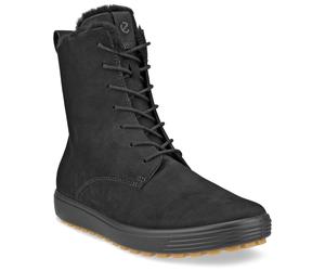 Schnürboots ECCO "SOFT 7 TRED W", Damen, Gr. 39, schwarz, Nubukleder, Schuhe Schnürboots, mit Warmfutter (74032332-39) schwarz