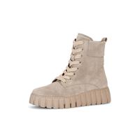 Schnürboots GABOR, Damen, Gr. 36, kiesel, Veloursleder, unifarben, Schuhe Schnürboots, Plateau, Herbstboots mit gepolstertem Schaftrand, G-Weite, Topseller (79499302-36) kiesel