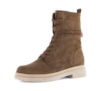 Schnürboots GABOR, Damen, Gr. 38, braun, Veloursleder, unifarben, Schuhe Schnürboots, Blockabsatz, Schnürstiefelette mit Innenreißverschluss, G-Weite (37228901-38) braun