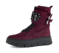Schnürboots GABOR, Damen, Gr. 39, rot (beere), Veloursleder, unifarben, Schuhe Schnürboots (26590660-39) beere