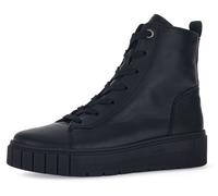 Schnürboots GABOR "Davos", Damen, Gr. 41, schwarz, Glattleder, unifarben, Schuhe Schnürboots, in Komfortweite H (sehr weit) (47752467-41) schwarz