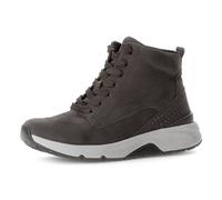 Schnürboots GABOR ROLLINGSOFT, Damen, Gr. 38,5, grau, Nubukleder, unifarben, Schuhe, Keilabsatz, Freitzeitschuh, High-Top-Sneaker, Label an der Ferse, Topseller (83383740-38,5) grau