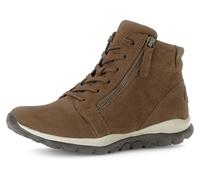 Schnürboots GABOR ROLLINGSOFT, Damen, Gr. 38, braun (braun, used), Nubukleder, Schuhe Schnürboots, Keilabsatz, Komfortboots mit profilierter Gummilaufsohle (18573608-38) braun, used
