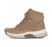 Schnürboots GABOR ROLLINGSOFT, Damen, Gr. 40, hellbraun, fango, Kalbsleder, Schuhe Schnürboots, Keilabsatz, Stiefelette, mit Haken, im Bergsteiger-Look (85650358-40) hellbraun, fango