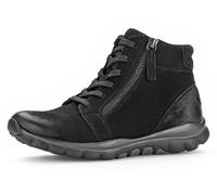 Schnürboots GABOR ROLLINGSOFT, Damen, Gr. 42, schwarz (schwarz, used), Nubukleder, Schuhe Schnürboots, Keilabsatz, Komfortboots mit profilierter Gummilaufsohle (36367430-42) schwarz, used