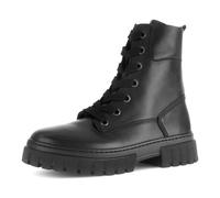 Schnürboots GABOR "YORK", Damen, Gr. 36, schwarz, Kalbsleder, unifarben, Schuhe Schnürboots, Blockabsatz, Plateau, Schnürstiefelette in Schuhweite G (= weit) (60755943-36) schwarz