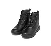Schnürboots GEOX "J CASEY GIRL", Mädchen, Gr. 37, schwarz, Synthetik, Textil, Glitzer, Schuhe Schnürboots, Schnürstiefelette mit Glitter-Stern, Größenschablone zum Download (25740800-37) schwarz