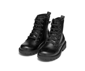 Schnürboots GEOX "J SHAYLAX GIRL", Mädchen, Gr. 29, schwarz, Leder, Schuhe Schnürboots, Klassischer Schnürboots, Größenschablone zum Download (96875314-29) schwarz