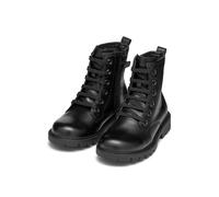Schnürboots GEOX "J SHAYLAX GIRL", Mädchen, Gr. 39, schwarz, Leder, Schuhe Schnürboots, Klassischer Schnürboots, Größenschablone zum Download (96875314-39)